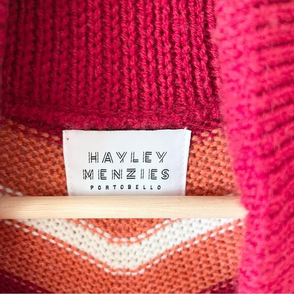 Hayley Menzies Multicolor Sunset Striped Knit Cardigan Duster Sweater Size M - Picture 5 of 11
